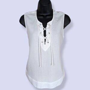Cloth & Stone Sleeveless Lace Up Top